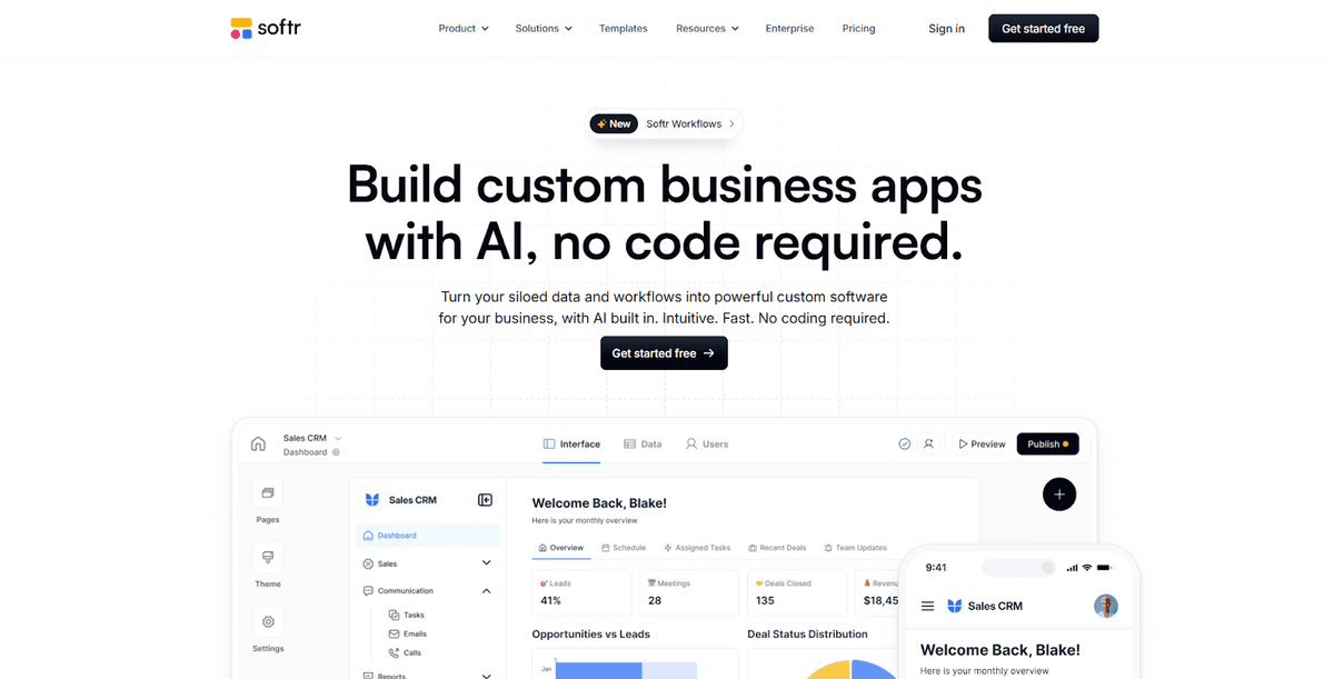 Softr – Best for Database-Driven MVPs