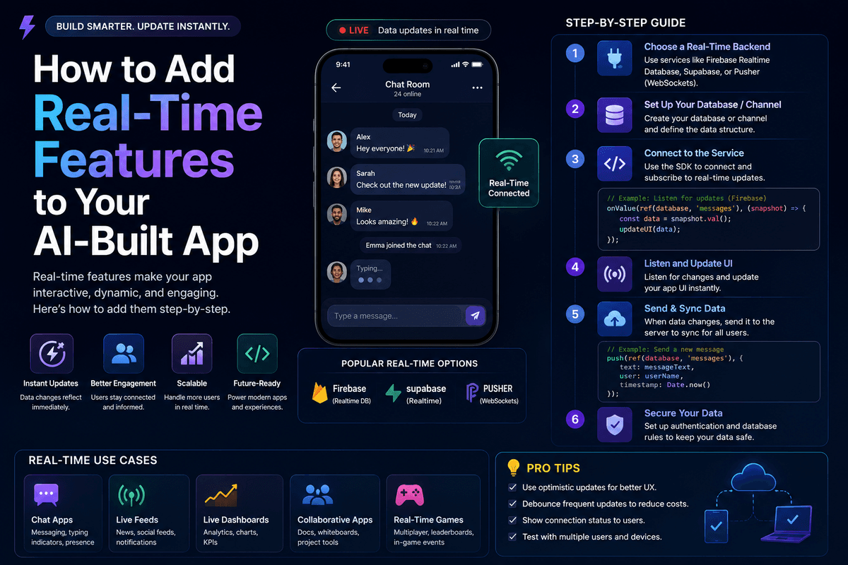 How to Add Real-Time Features to Your AI-Built App