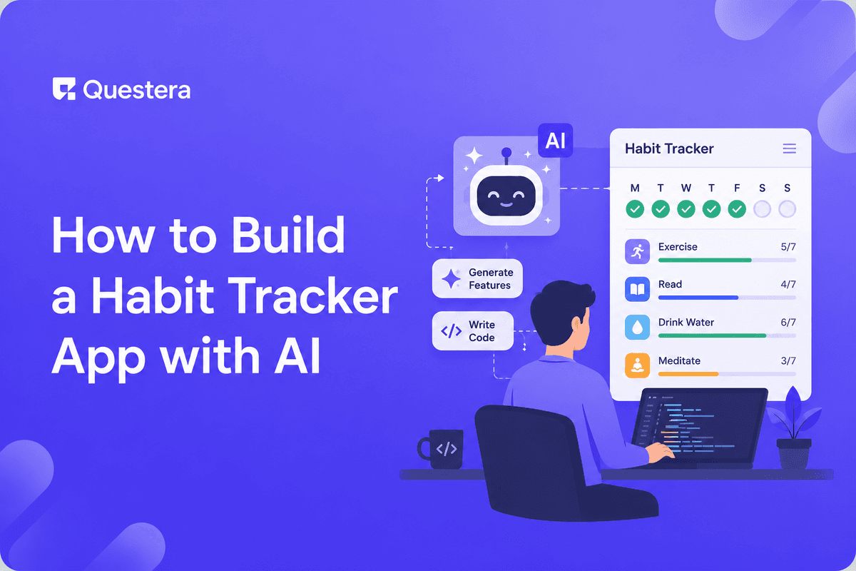 Build a habit tracker app with AI displayed on a phone with streak and check-in screens