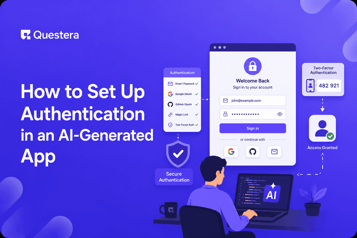Setup authentication AI-generated app — providers, magic link, OAuth, MFA, RLS
