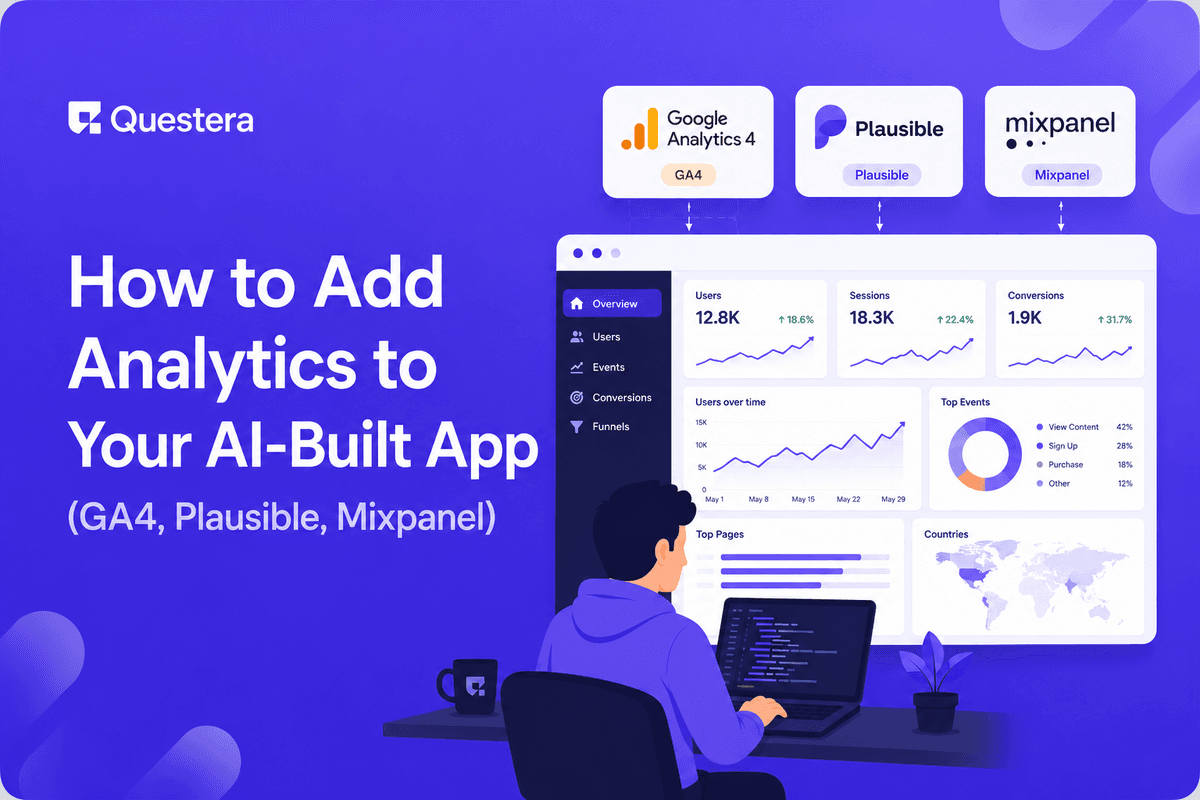 Adding analytics to AI-built apps — GA4, Plausible, Mixpanel, PostHog compared