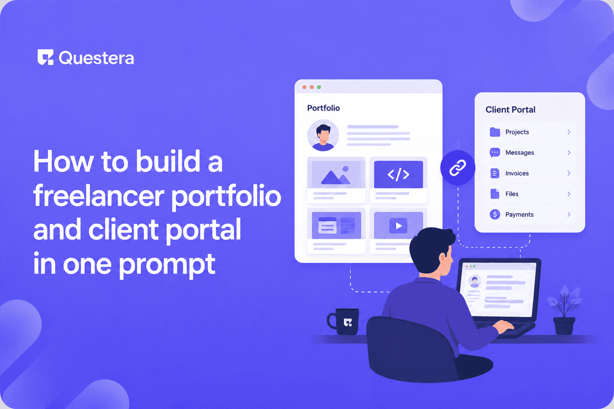 Build freelancer portfolio and client portal in one prompt